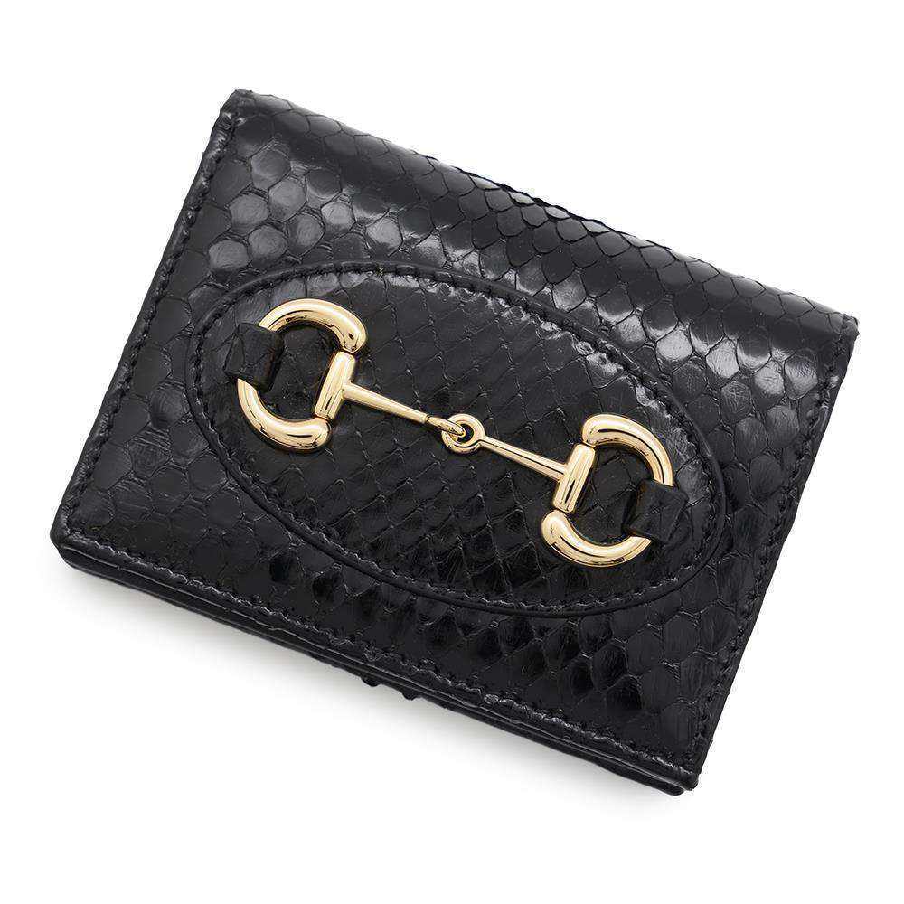 Gucci Horsebit Python Leather Wallet Black - image 1